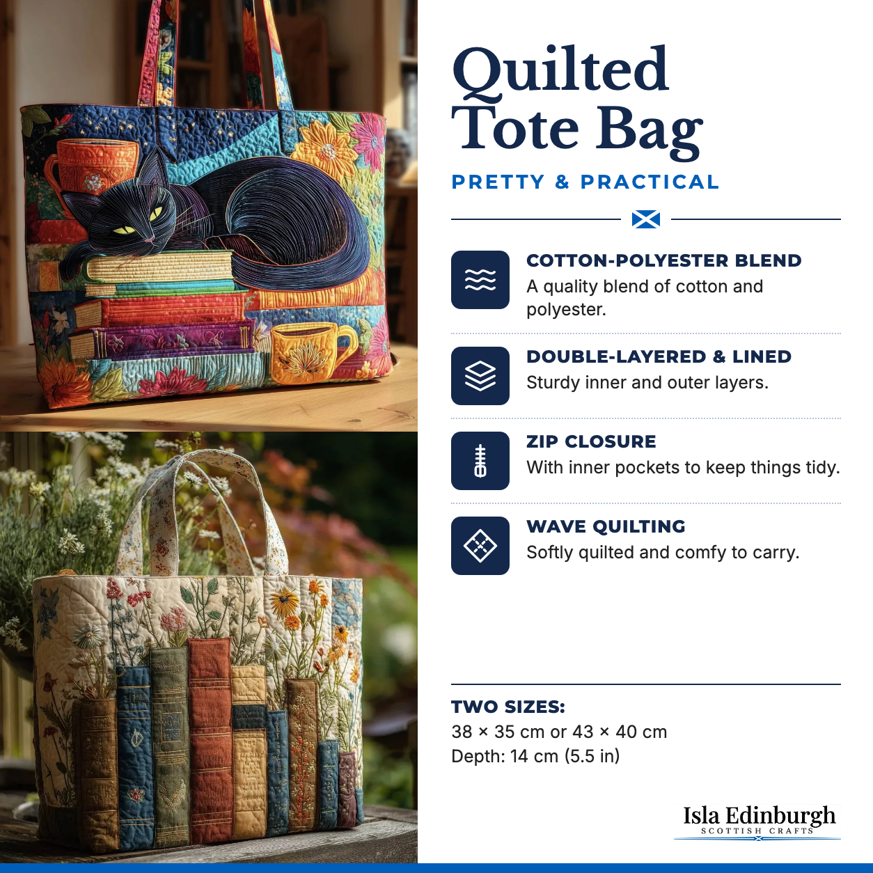Quilted Tote Bag – Features | Isla Edinburgh