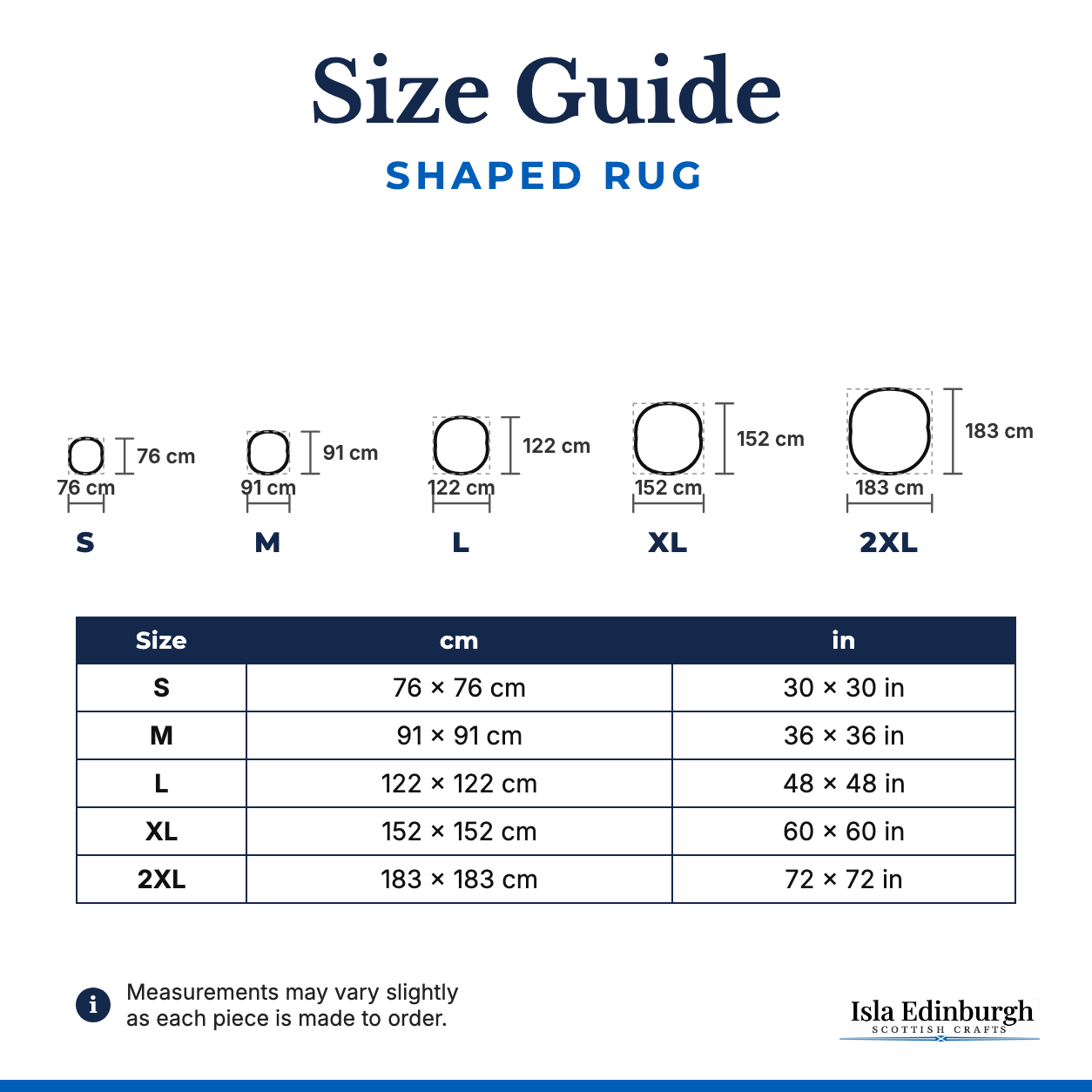 Shaped Rug – Size Guide | Isla Edinburgh