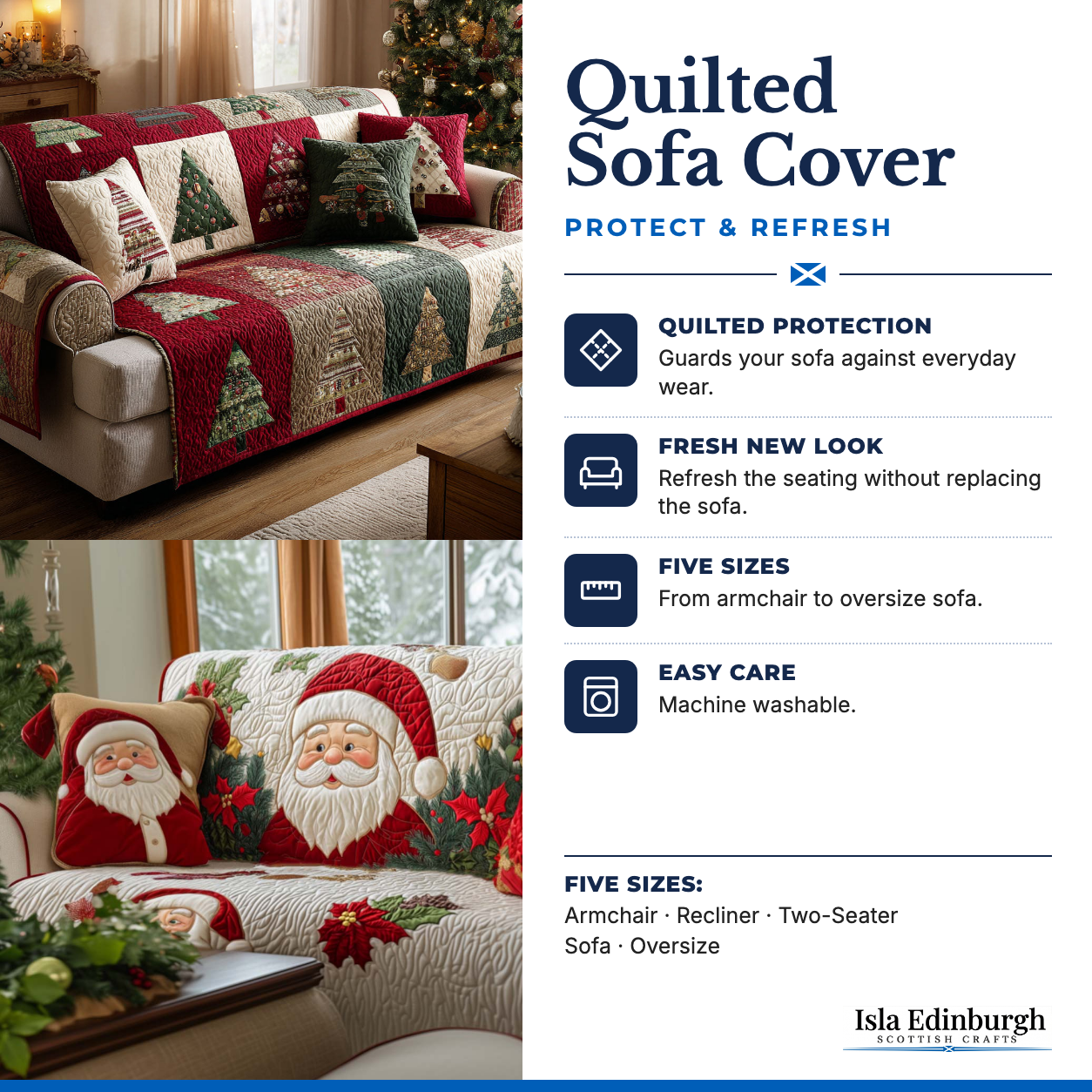 Quilted Sofa Cover – Features | Isla Edinburgh