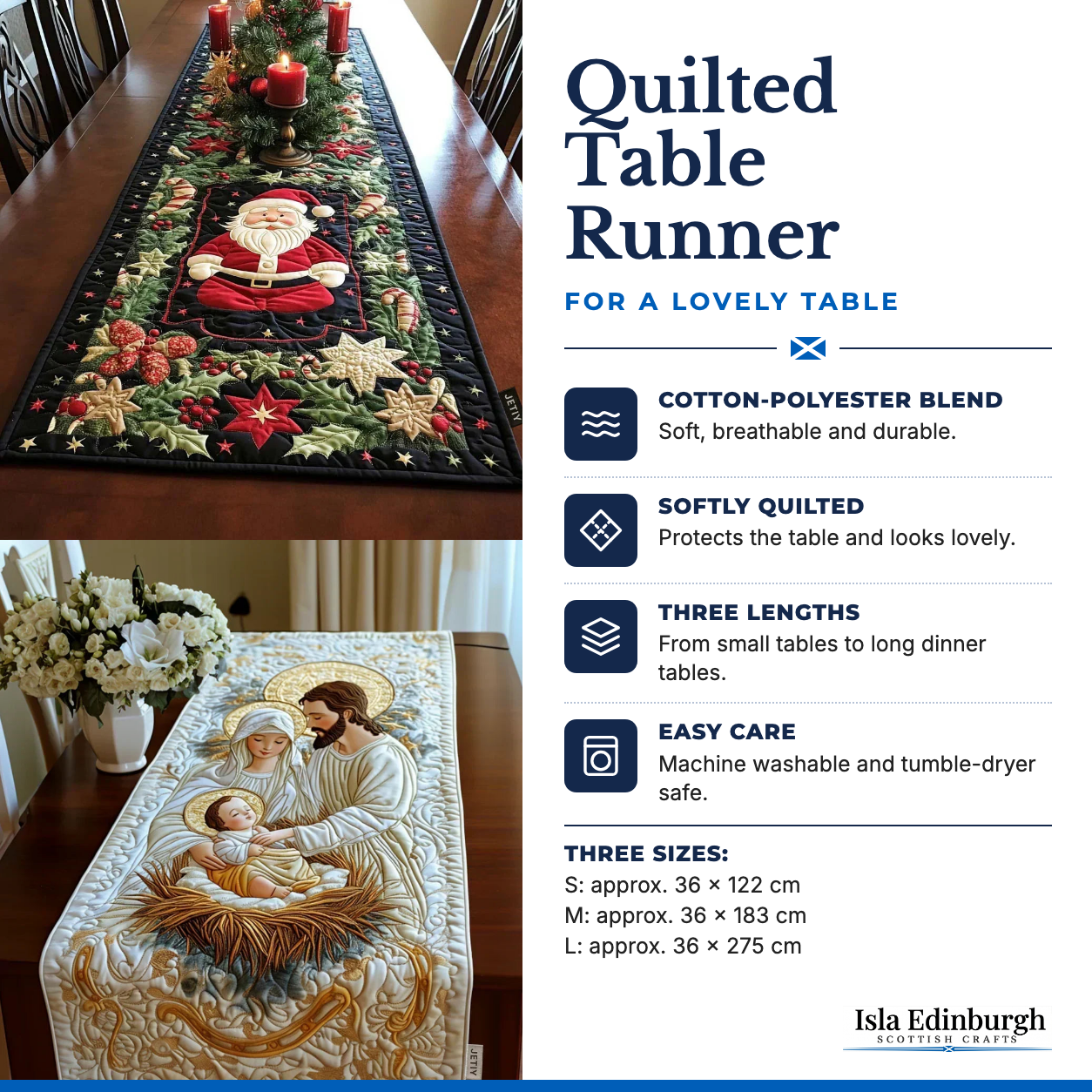 Quilted Table Runner – Features | Isla Edinburgh
