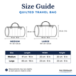 Quilted Travel Bag – Size Guide | Isla Edinburgh