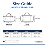 Quilted Travel Bag – Size Guide | Isla Edinburgh