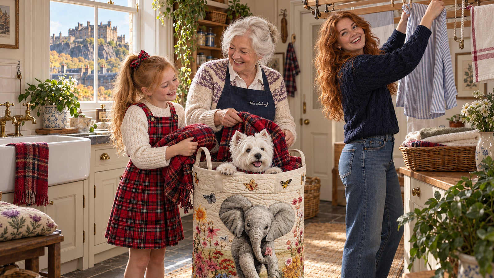 Laundry Baskets – Granny Isla with her granddaughters Freya and Millie