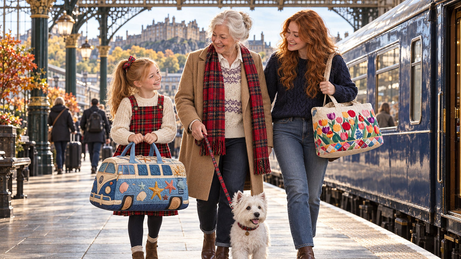 Travel Bags – Granny Isla with her granddaughters Freya and Millie
